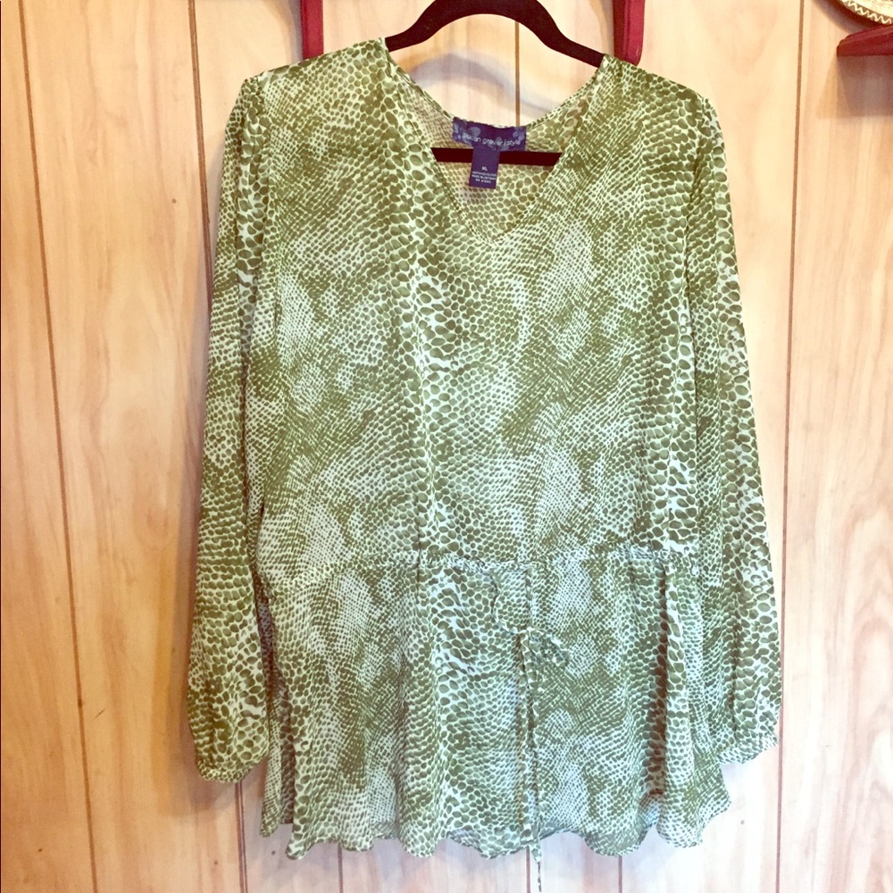 XL Sheer Bohemian Style Blouse